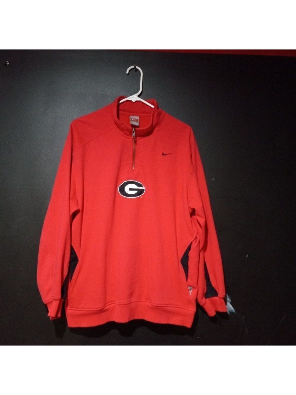 Vintage Georgia Bulldogs Nike Half-Zip Pullover Jacket - Red